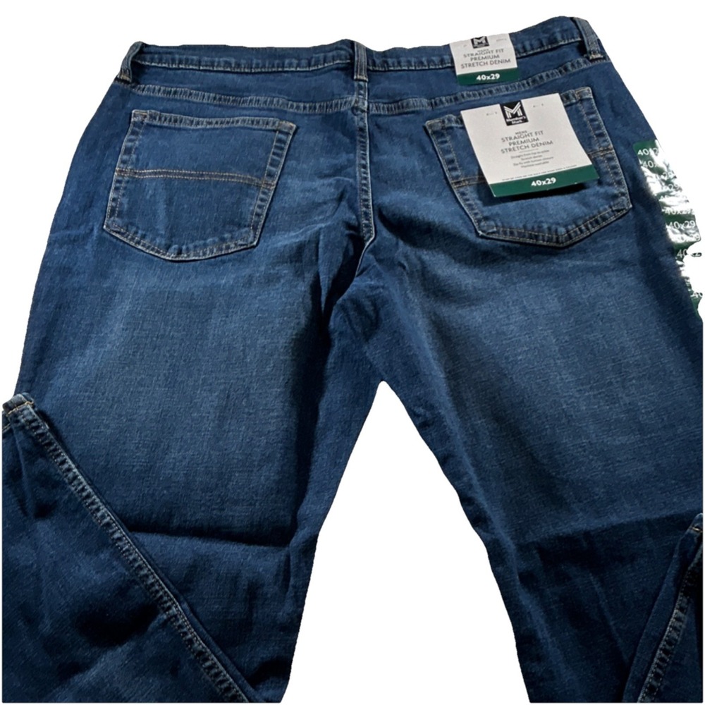 Member's Mark Mens Straight Fit Premium Stretch Denim Jeans Blue 40x29 NEW